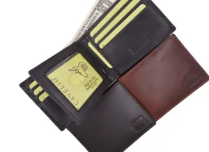 New Cavelio Multi Capacity Middle Flap ID Card Holder Bifold Wallet High Quality Genuine Leather 730052 (C)