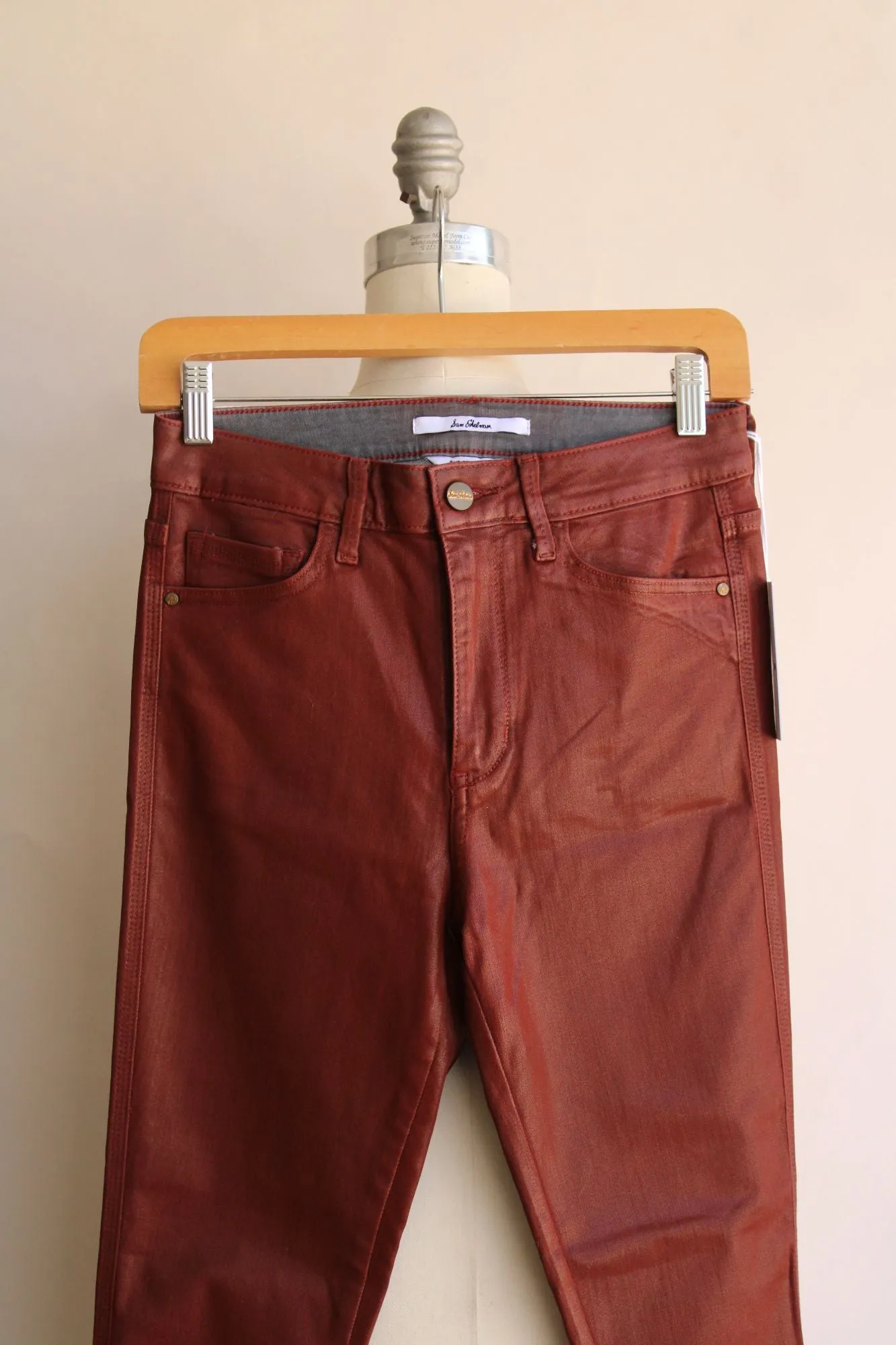 NWT Sam Edelman Skinny Ankle Jeans Stiletto  Faux Leather SZ 4/27 High Rise