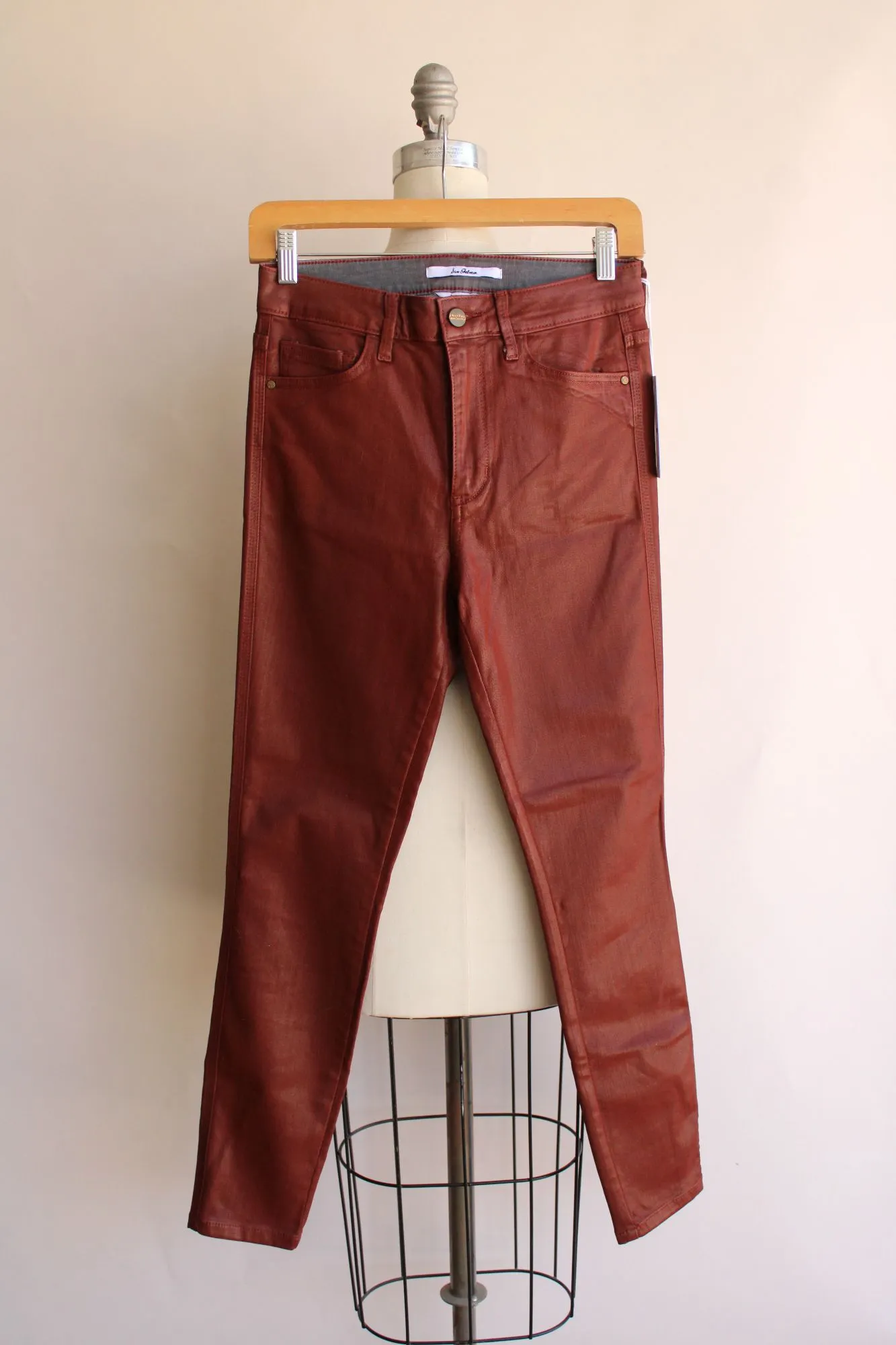 NWT Sam Edelman Skinny Ankle Jeans Stiletto  Faux Leather SZ 4/27 High Rise
