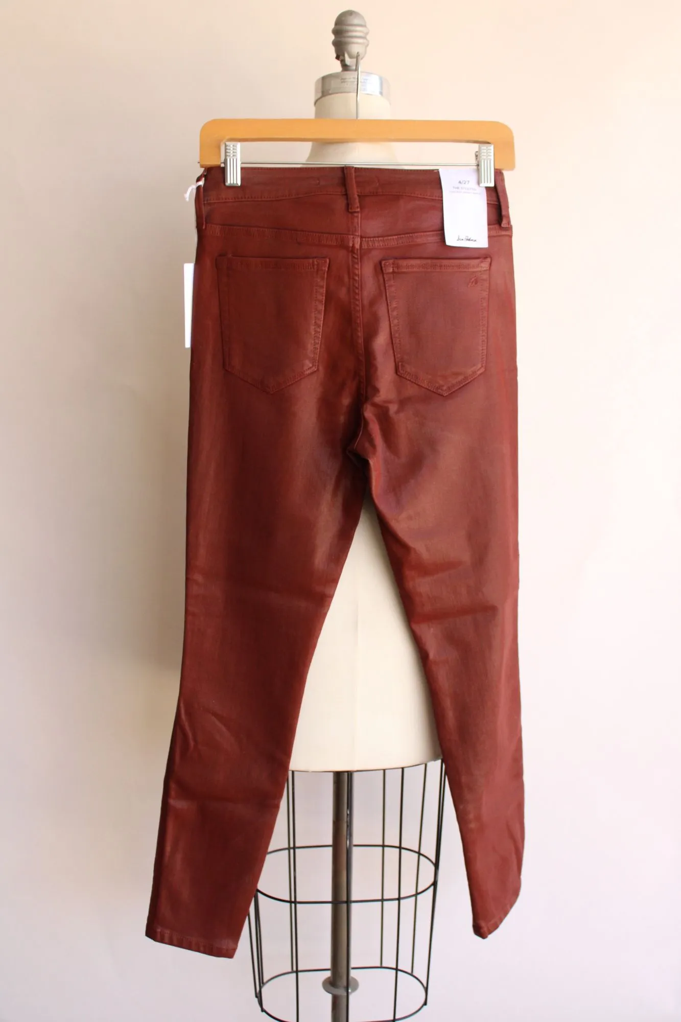 NWT Sam Edelman Skinny Ankle Jeans Stiletto  Faux Leather SZ 4/27 High Rise