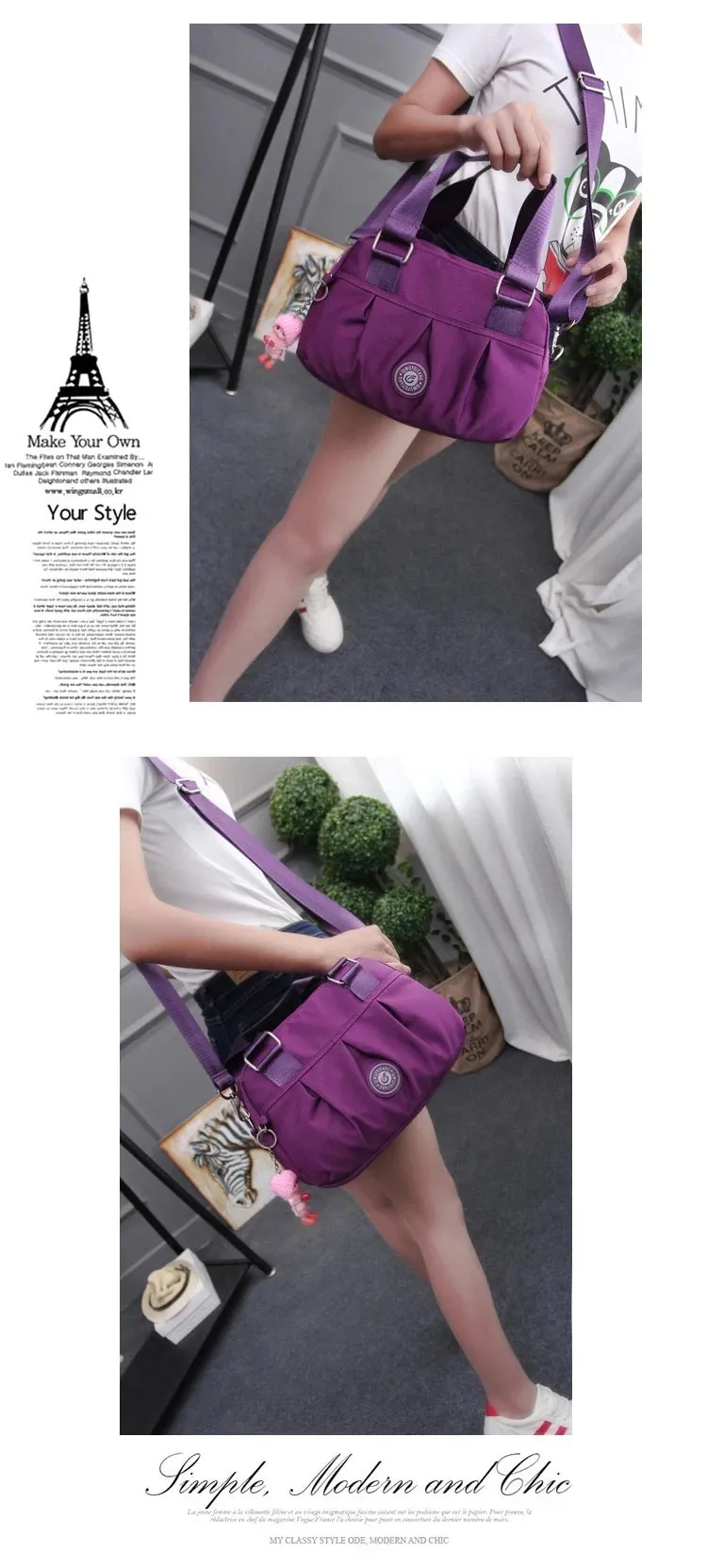 Nylon Waterproof crossbody bag