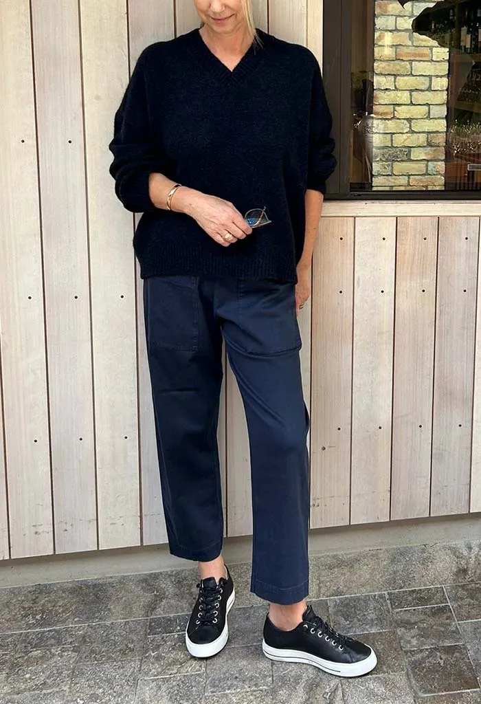 Patch Pocket Pant - Navy Blue