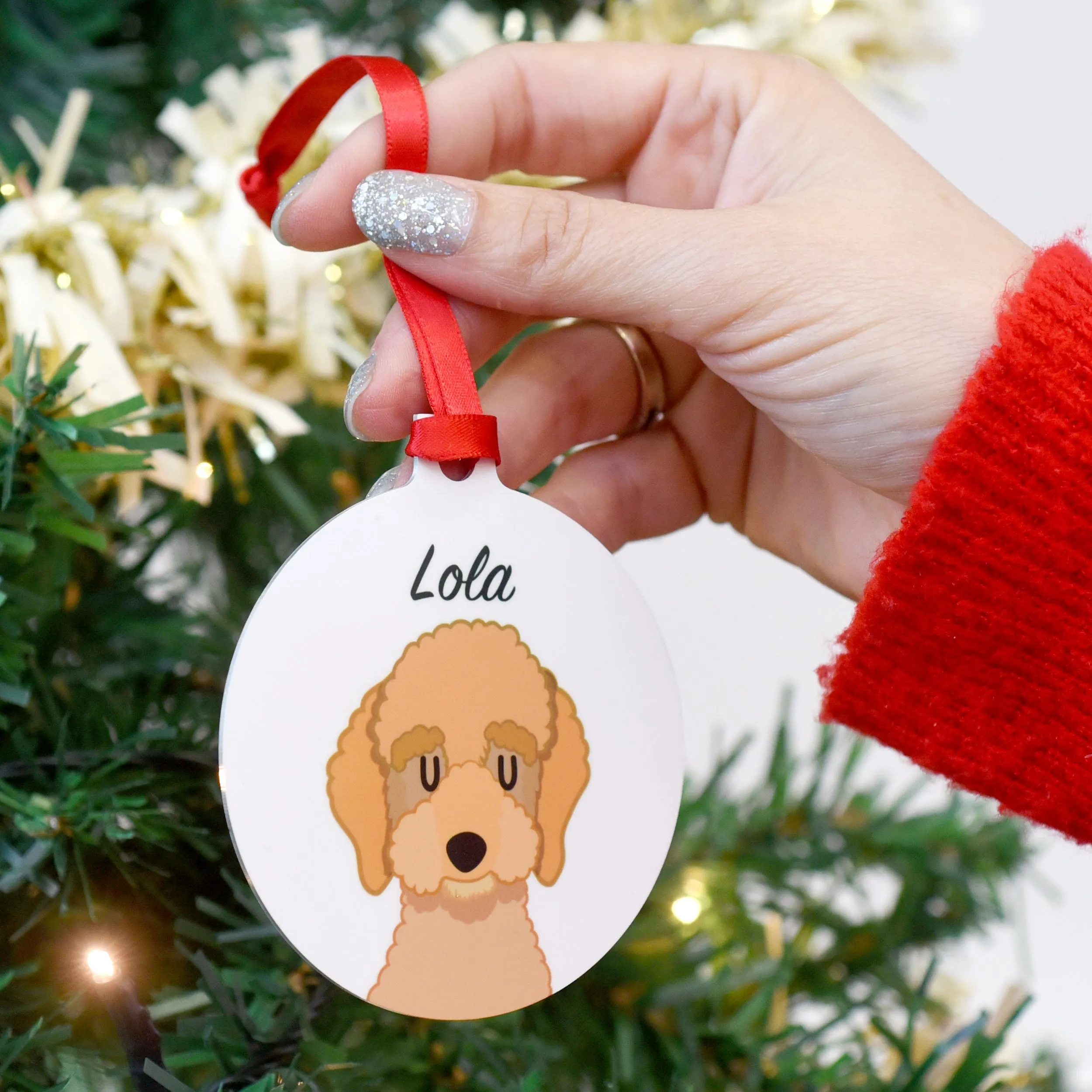 Personalised Dog Christmas Decoration Bold