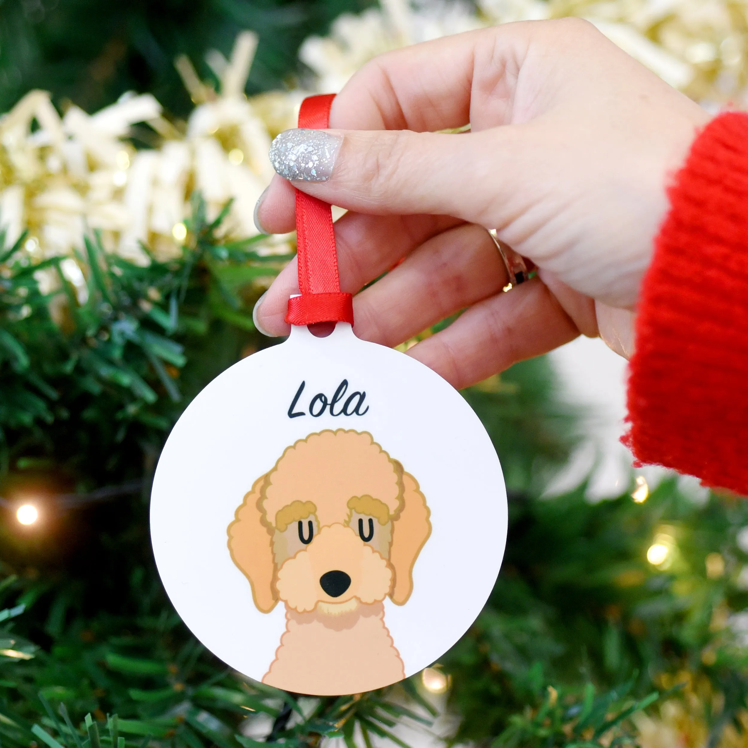 Personalised Dog Christmas Decoration Bold