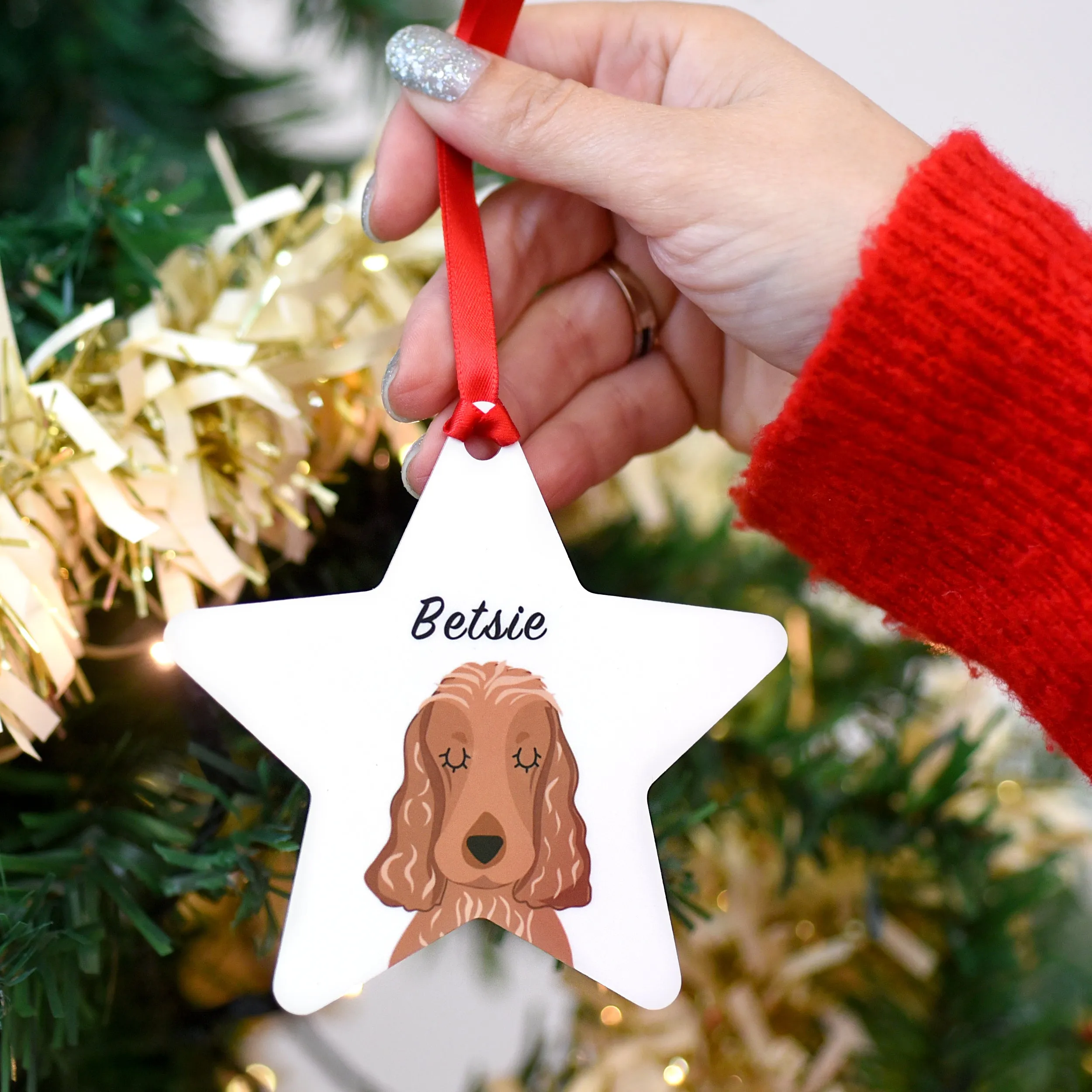 Personalised Dog Christmas Decoration Bold