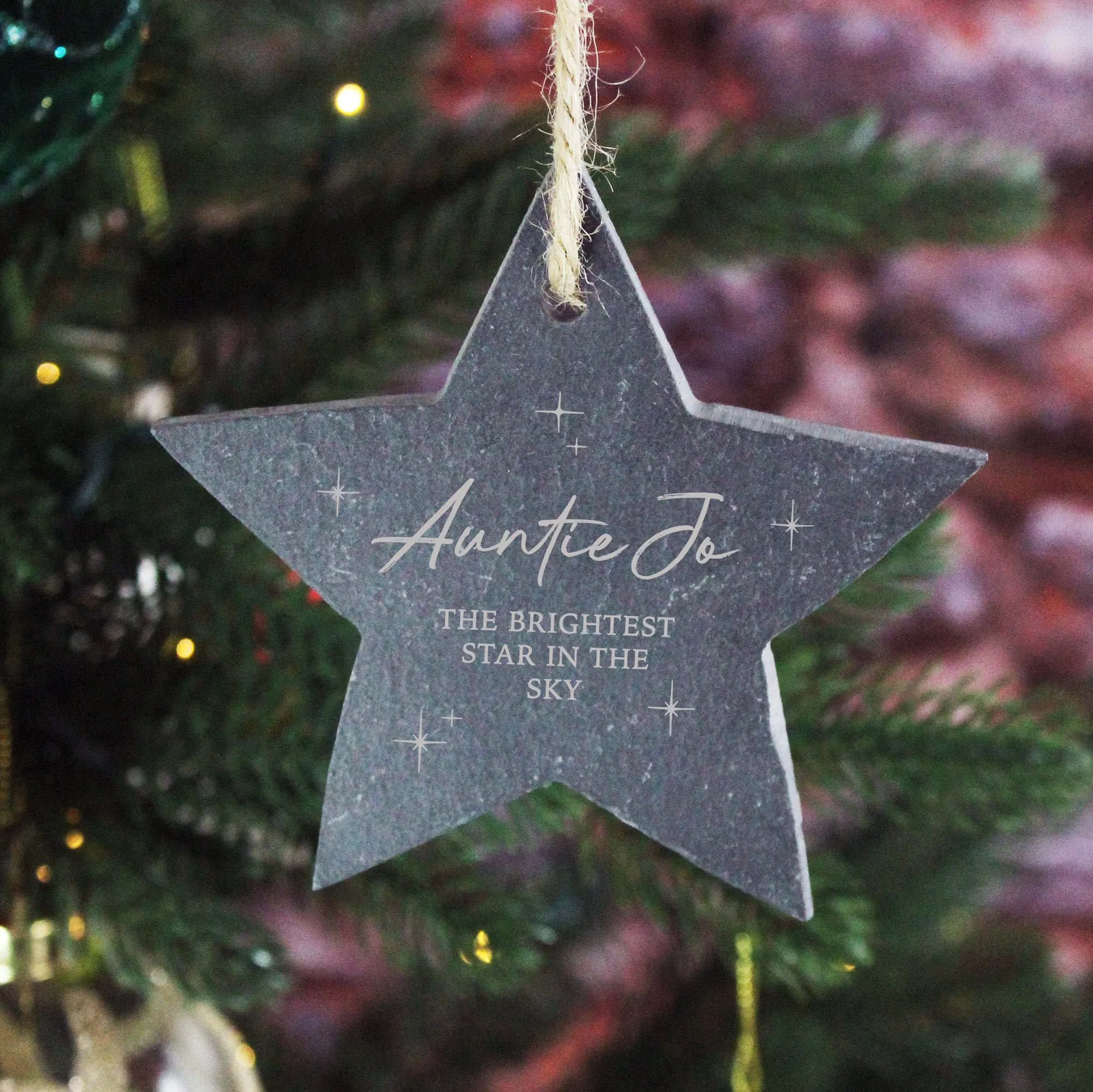Personalised Slate Star Christmas Memorial Ornament
