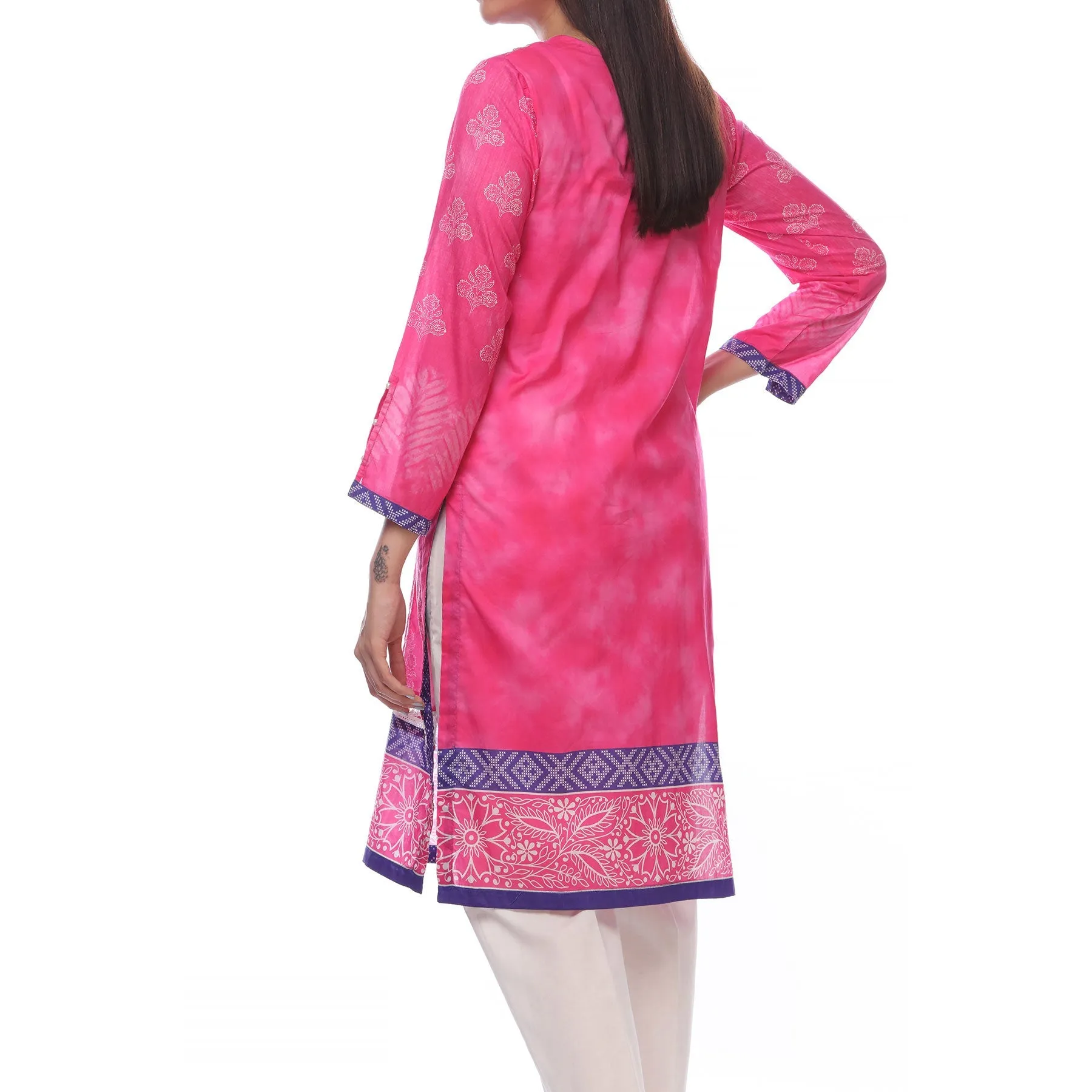 Pink Color Digital Printed Lawn Embroidered Shirt PS2348
