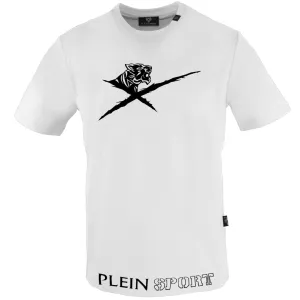 Plein Sport Large Striking Logo White T Shirt
