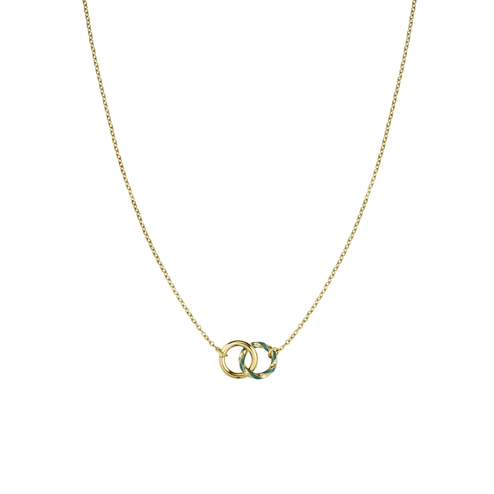 Rosefield Emerald Duo Gold Necklace JNEDG-J714