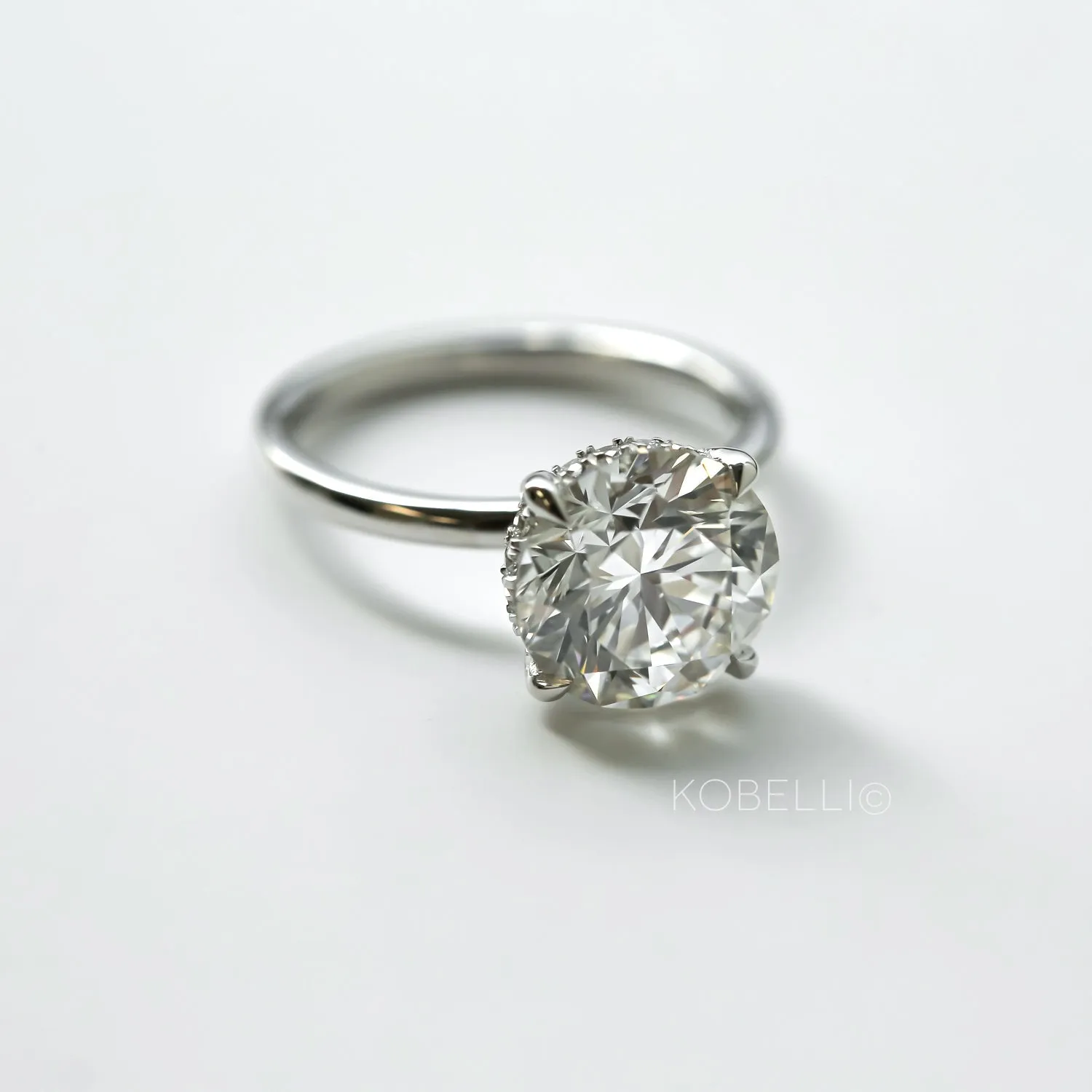 Round Hidden Halo Ring