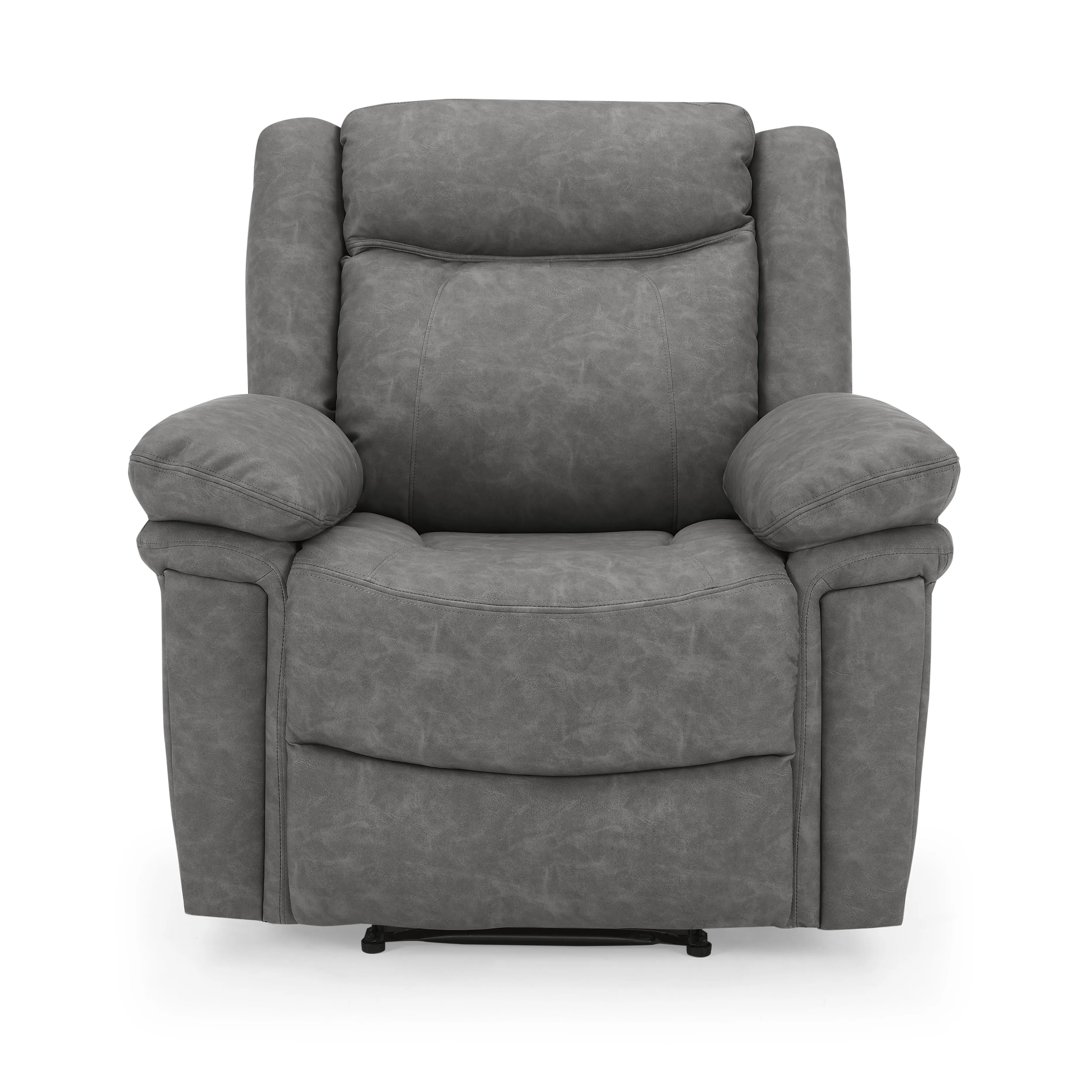 Rowan 1 Seater Manual Recliner Armchair, Grey Faux Leather
