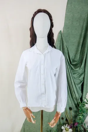 SALE 70's Vintage - White Lace Collared Shirt - Size XS