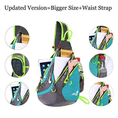 SEEU Sling Bag Backpack for Women Men, Lightweight Chest Rope Bag one Strap Crossbody Shoulder Backpacks for Gym Travel