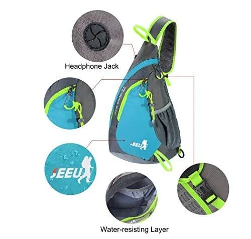 SEEU Sling Bag Backpack for Women Men, Lightweight Chest Rope Bag one Strap Crossbody Shoulder Backpacks for Gym Travel