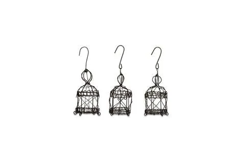 Set of 3 Jaria Wire Circus Cage Decorations