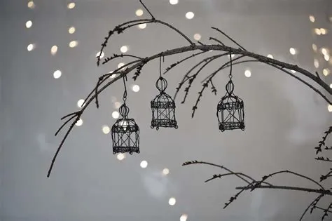 Set of 3 Jaria Wire Circus Cage Decorations