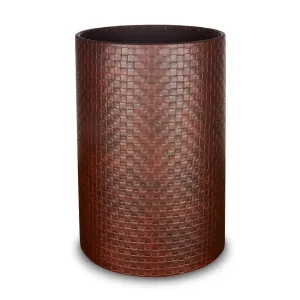 Shoreditch - Cylinder Faux Leather Waste Bin -  Dimensions: 20cm x H25cm