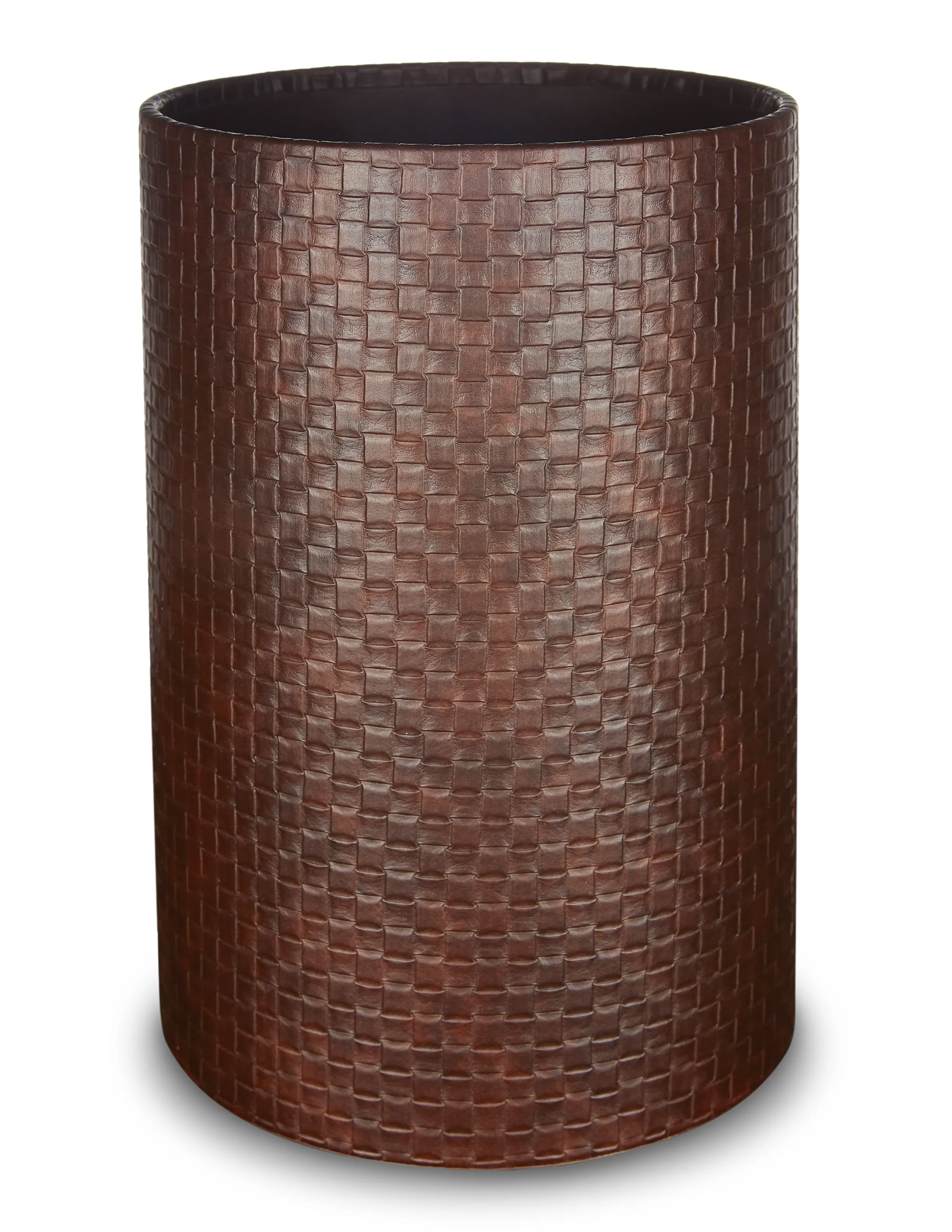 Shoreditch - Cylinder Faux Leather Waste Bin -  Dimensions: 20cm x H25cm