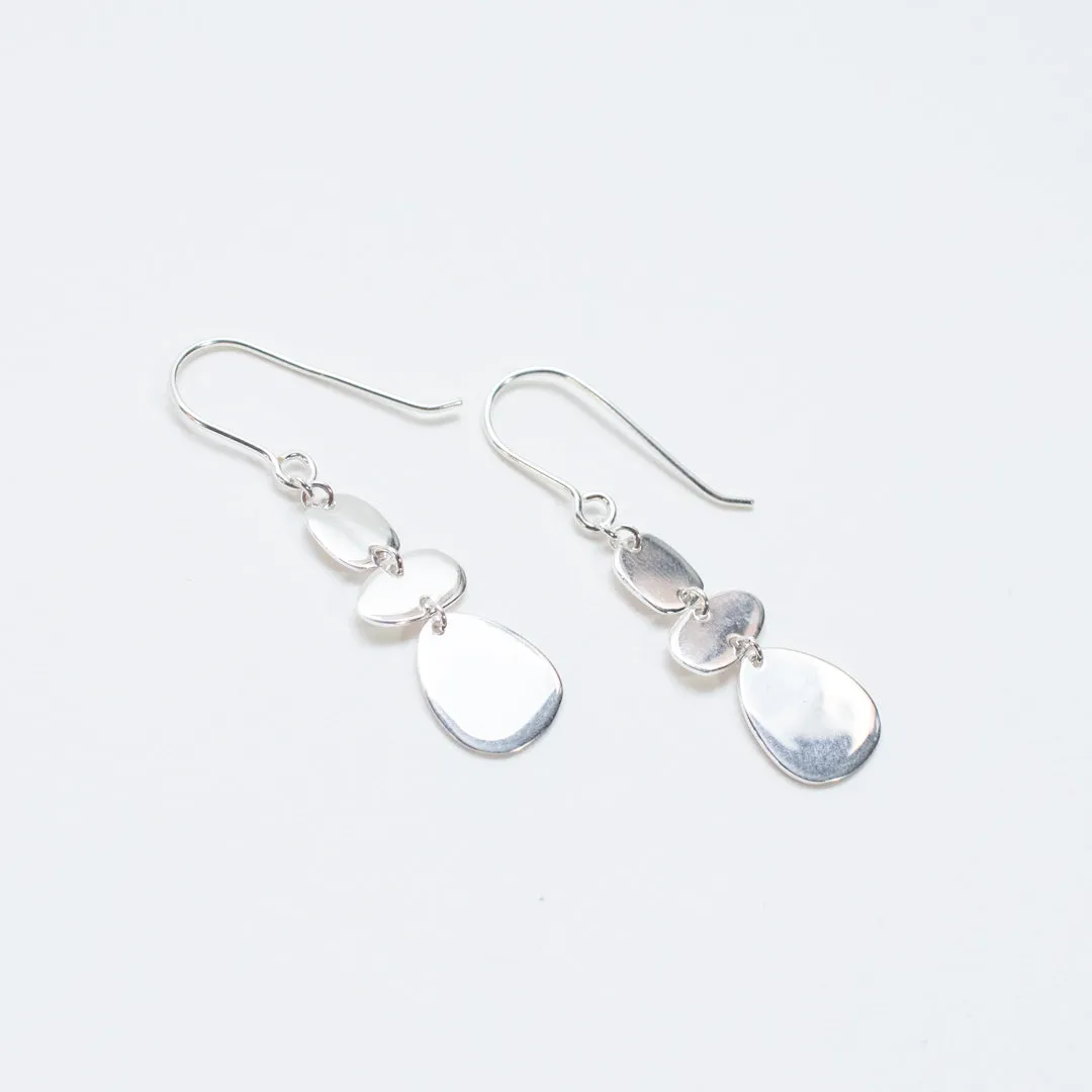 Silver Three Organic Shapes Earrings