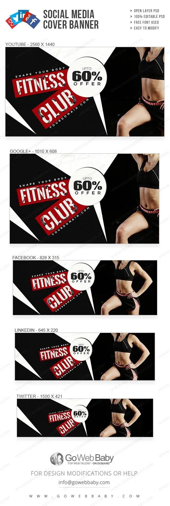 Social Media Cover Banner - Women's Fitness For Website Marketing
