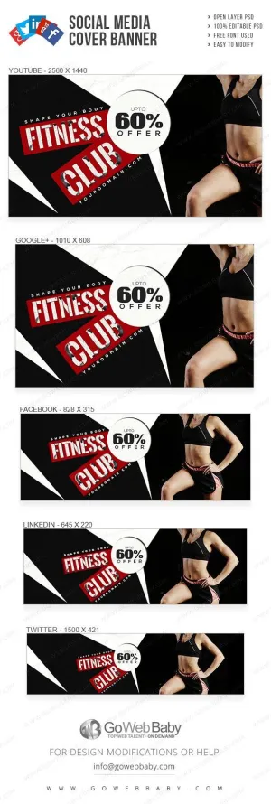 Social Media Cover Banner - Women's Fitness For Website Marketing