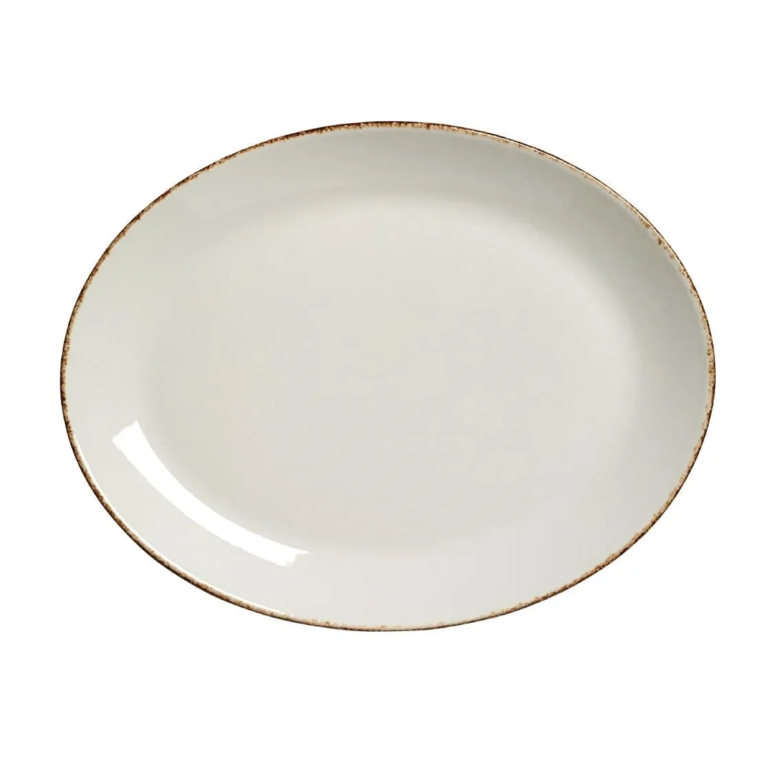 Steelite Brown Dapple Oval Coupe Plates 305mm (Pack of 12) - VV1317