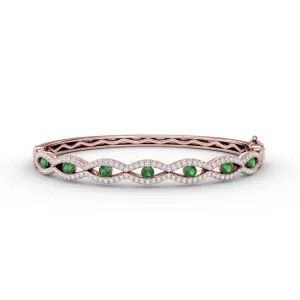 Striking Emerald and Diamond Bangle