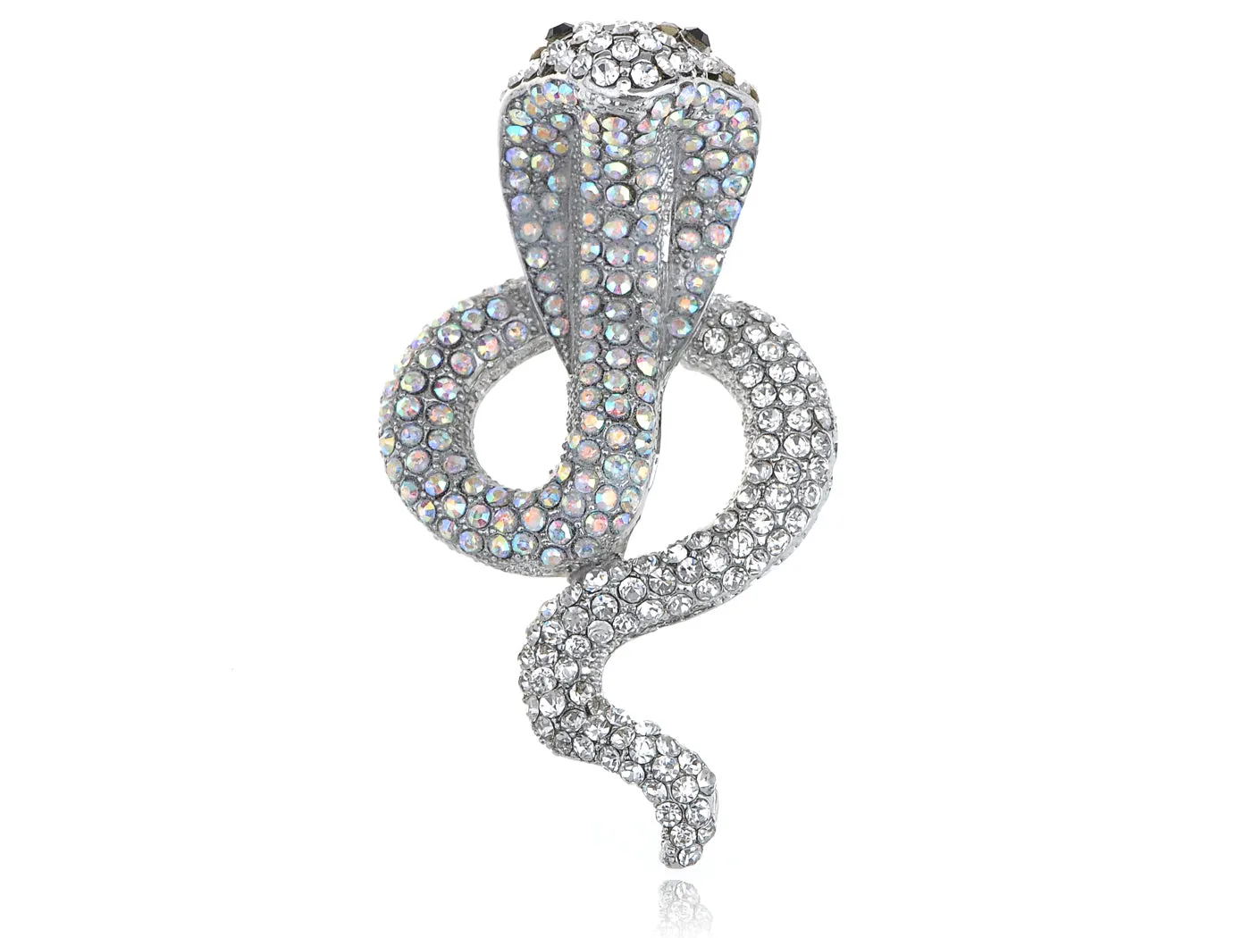 Striking Hooded Desert Poison Cobra Snake Serpent Pin Brooch