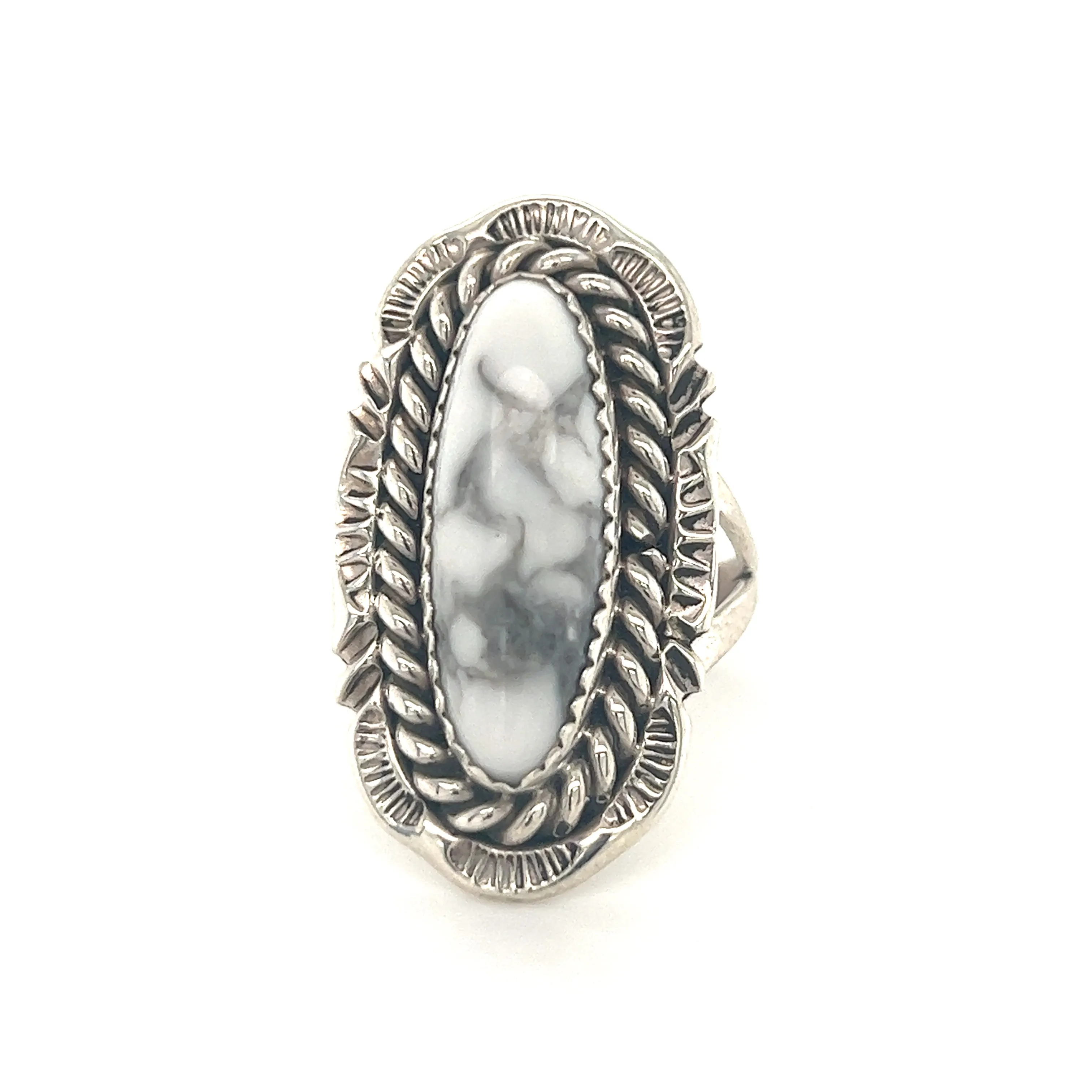 Striking White Buffalo Turquoise Ring