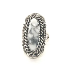 Striking White Buffalo Turquoise Ring