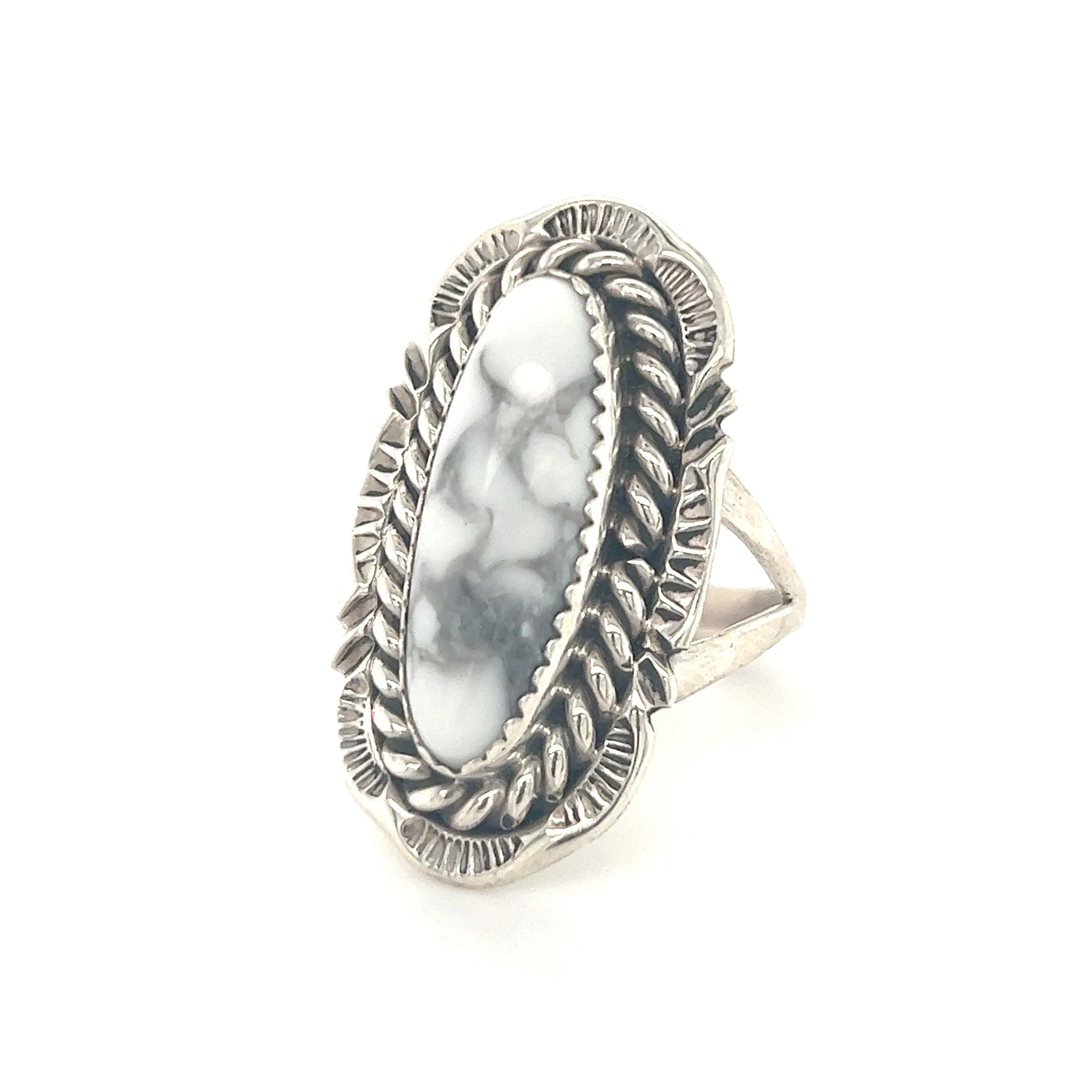 Striking White Buffalo Turquoise Ring