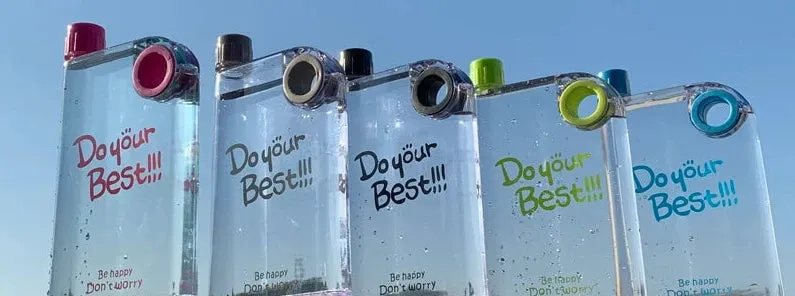 Stylish Flat Water Cup - Rectangular Frosted Sports Bottle
