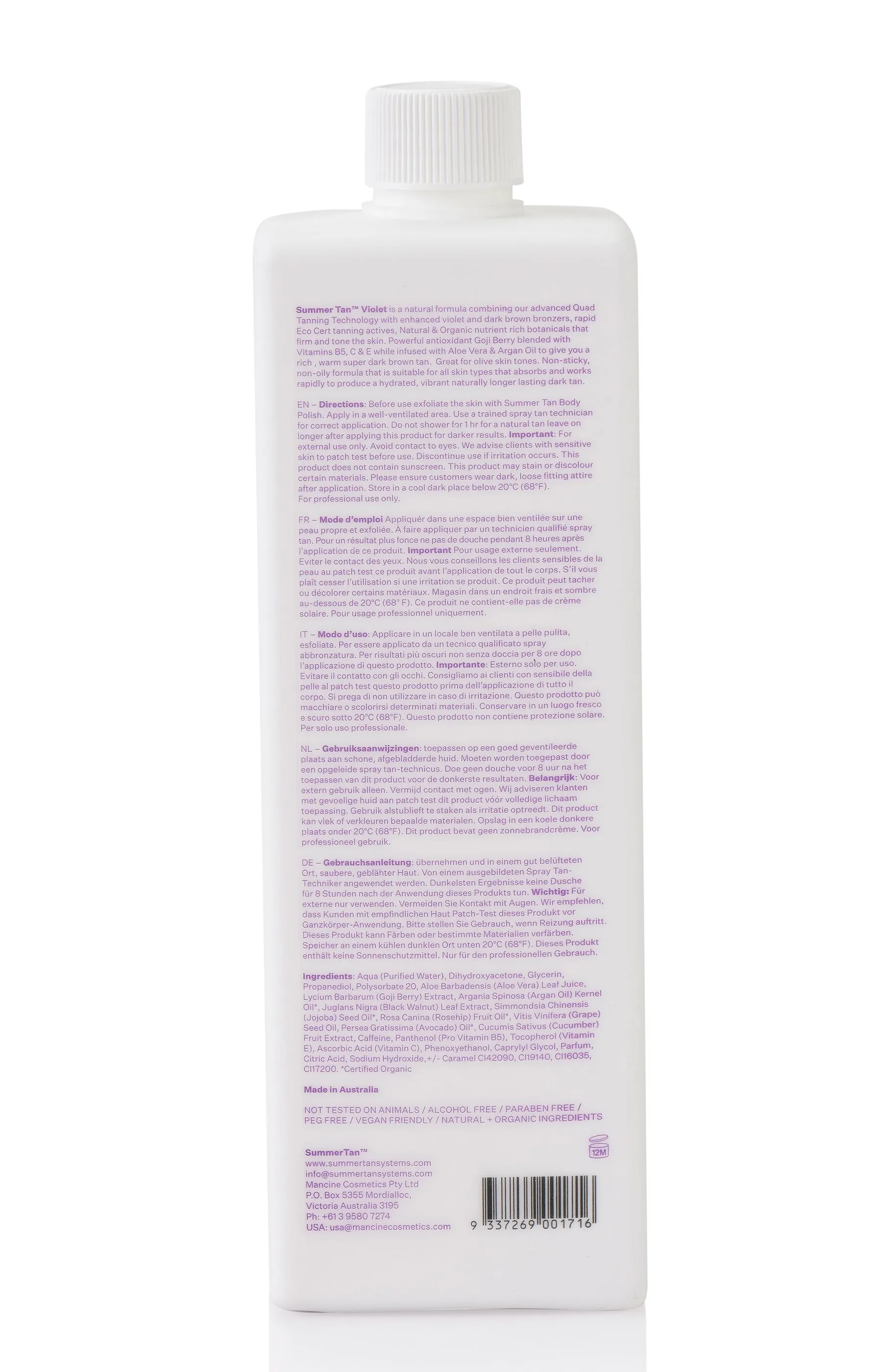 Summer Tan™ Professional / Violet Exotic 12% Spray Mist / Dark 1 Litre
