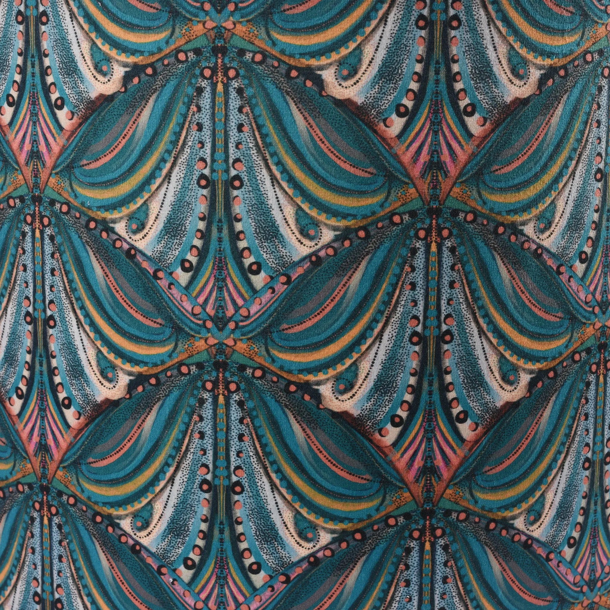 Teal Mumbai Deco Velvet Drum Shade