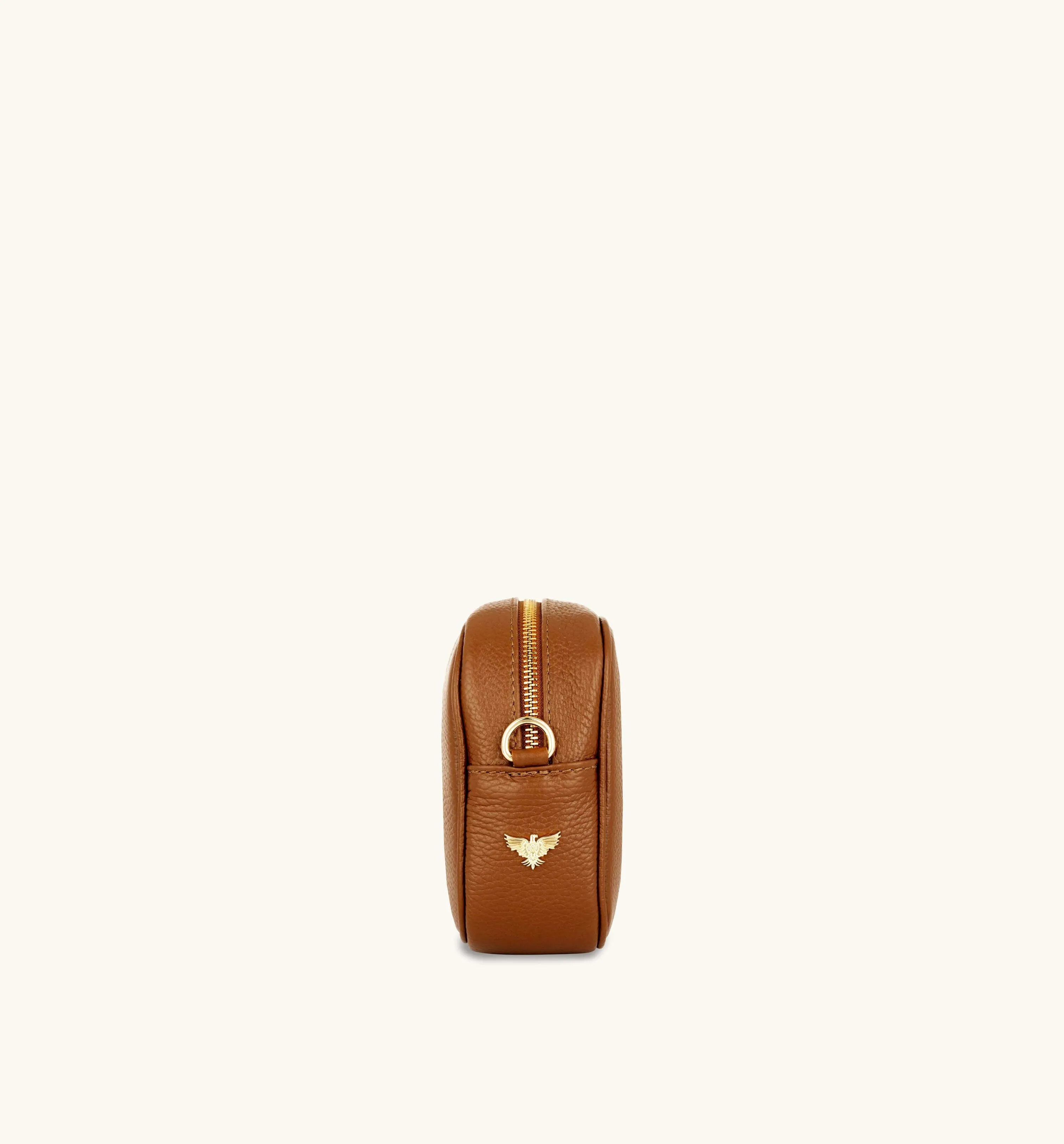 The Tassel Tan Leather Crossbody Bag With Tan Cheetah Strap