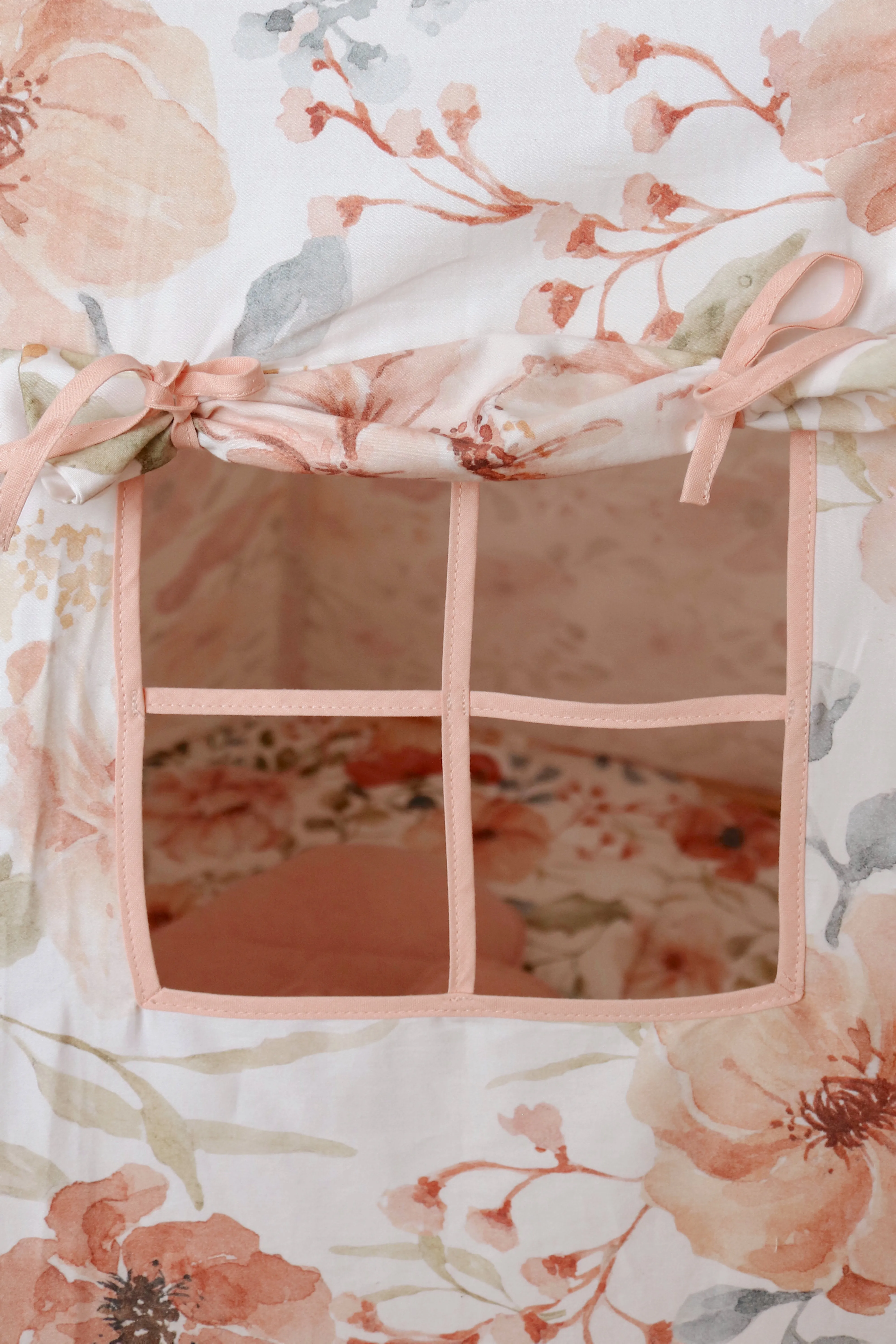 Tipi- und Matten-Set „Flower Power“ – Beige, Rot, Grün, Orange