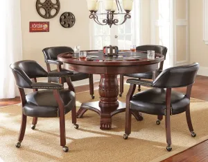 Tournament Game Table and Chairs, 6-Piece, Black(Table & 4 Side Chairs)