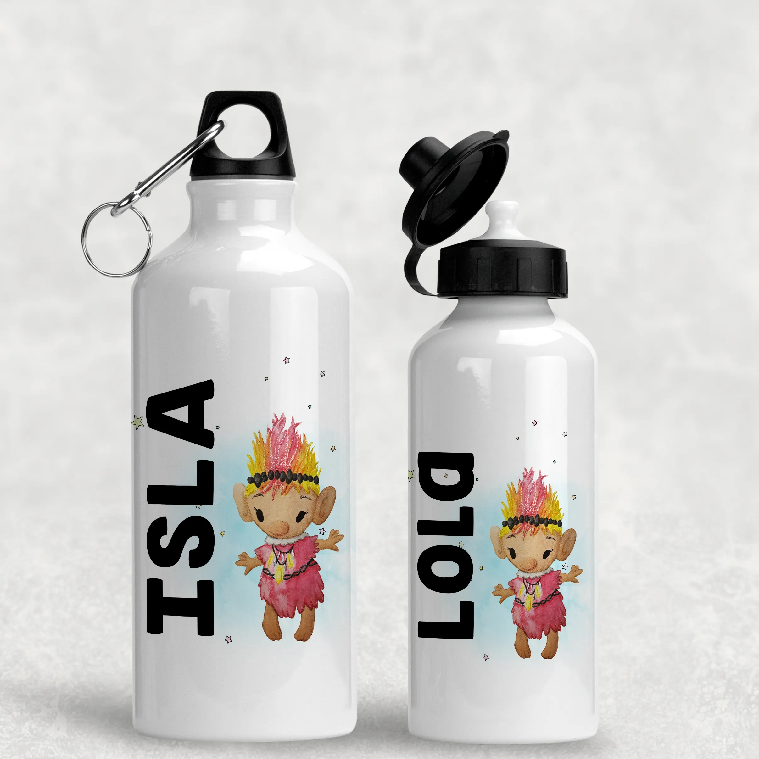 Troll Personalised Aluminium Water Bottle 400/600ml