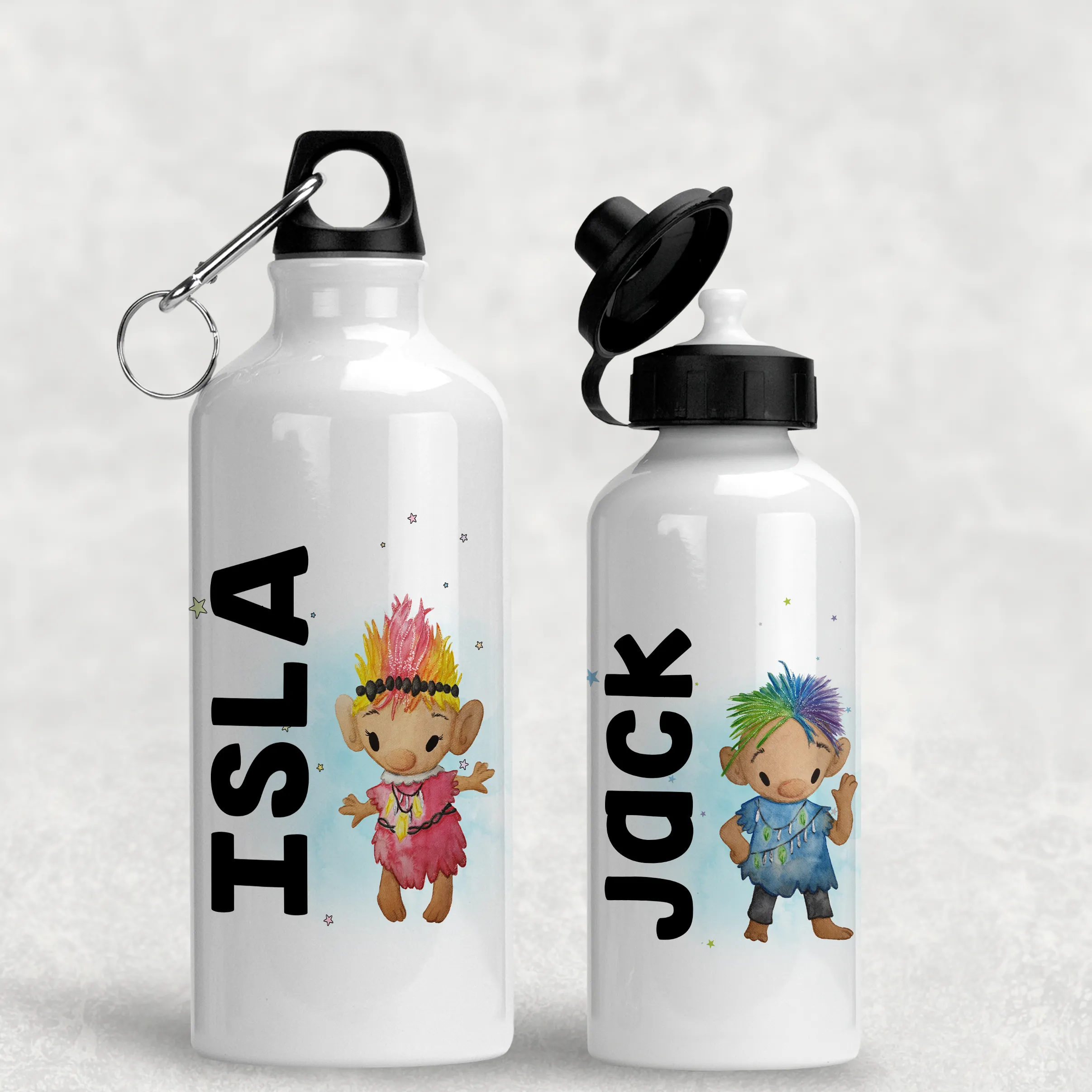 Troll Personalised Aluminium Water Bottle 400/600ml