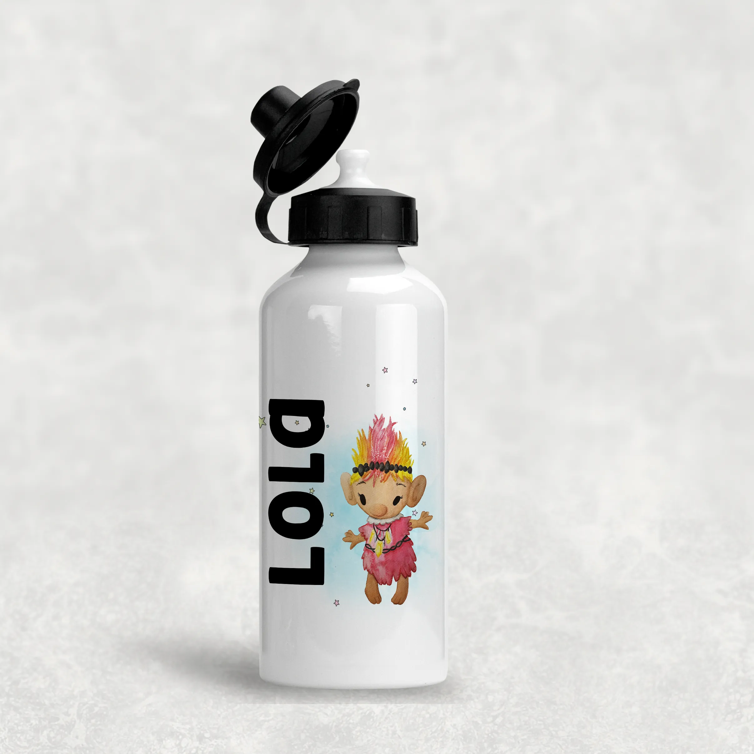 Troll Personalised Aluminium Water Bottle 400/600ml