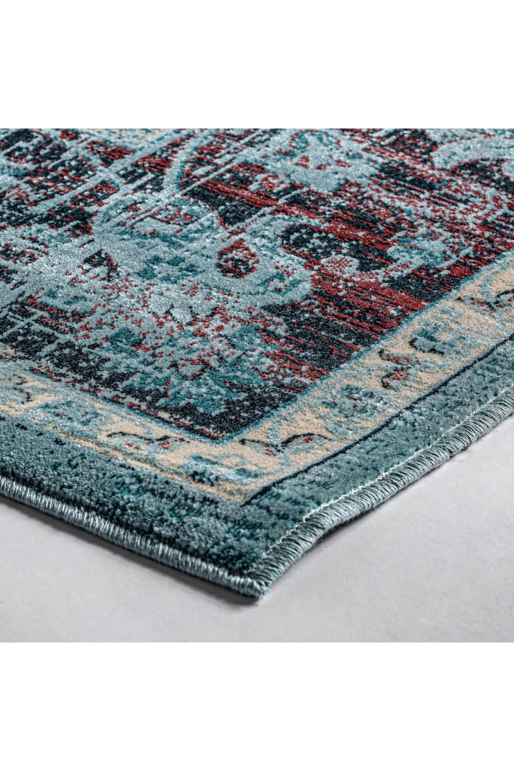 Turquoise Floral Area Rug 7'6" x 5' Suyay Rug