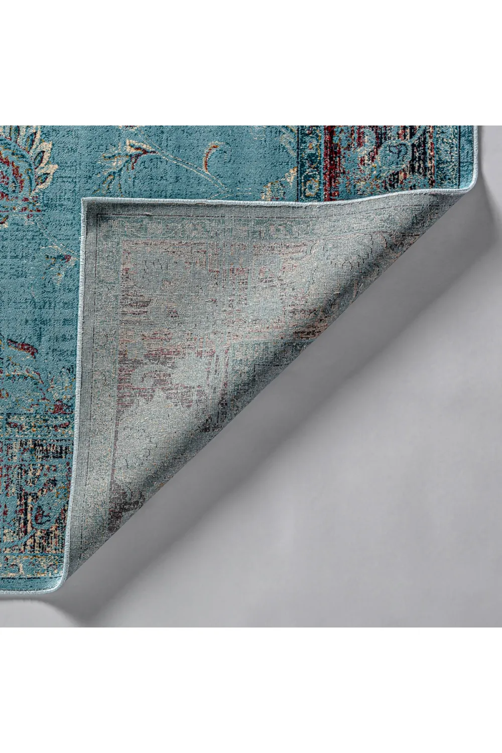 Turquoise Floral Area Rug 7'6" x 5' Suyay Rug