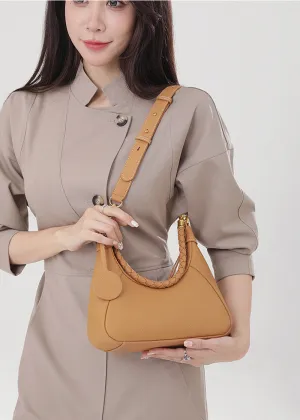 Two Strap Genuine Leather Hobo Bag