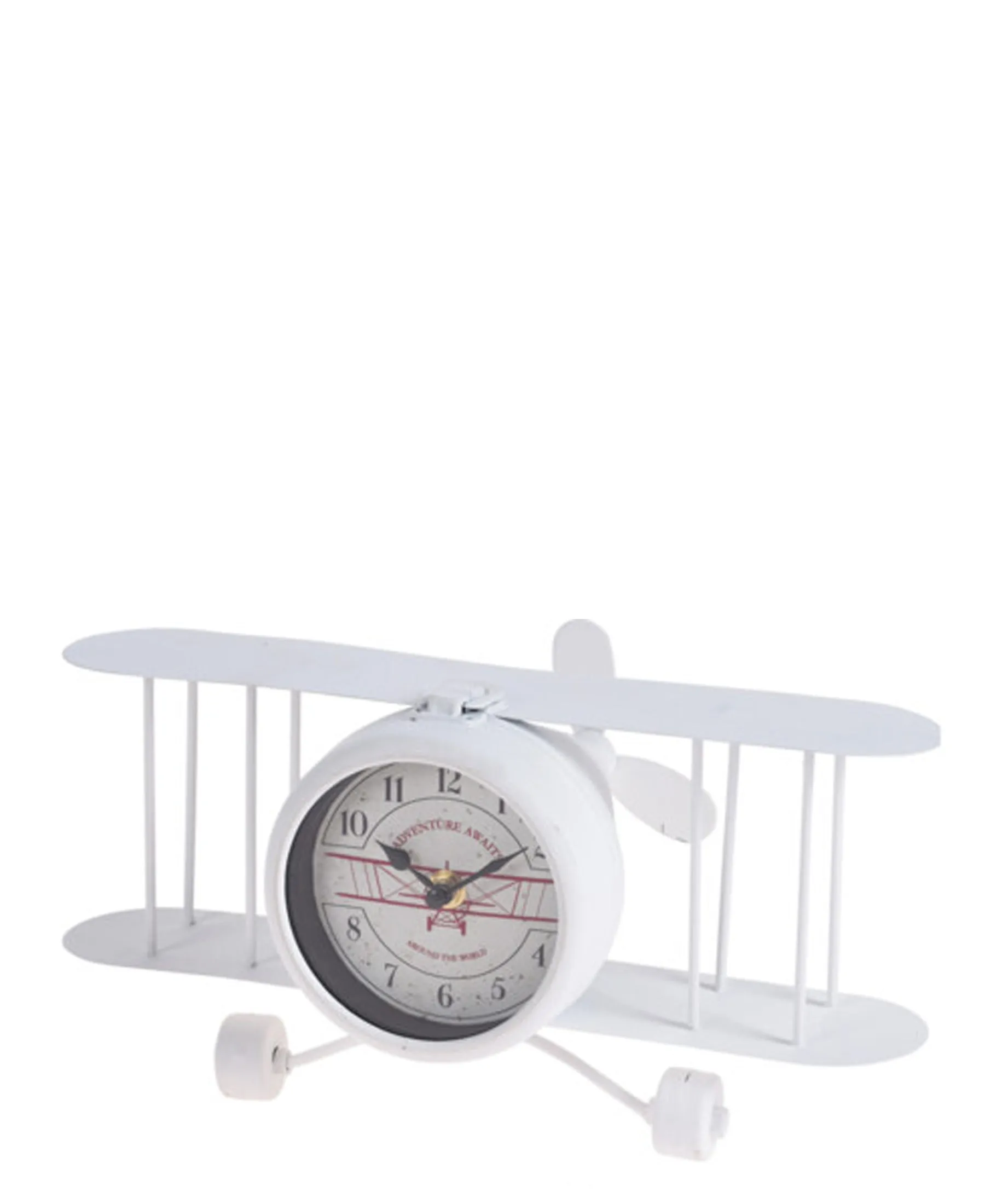 Urban Decor Retro Clock Airplane - White