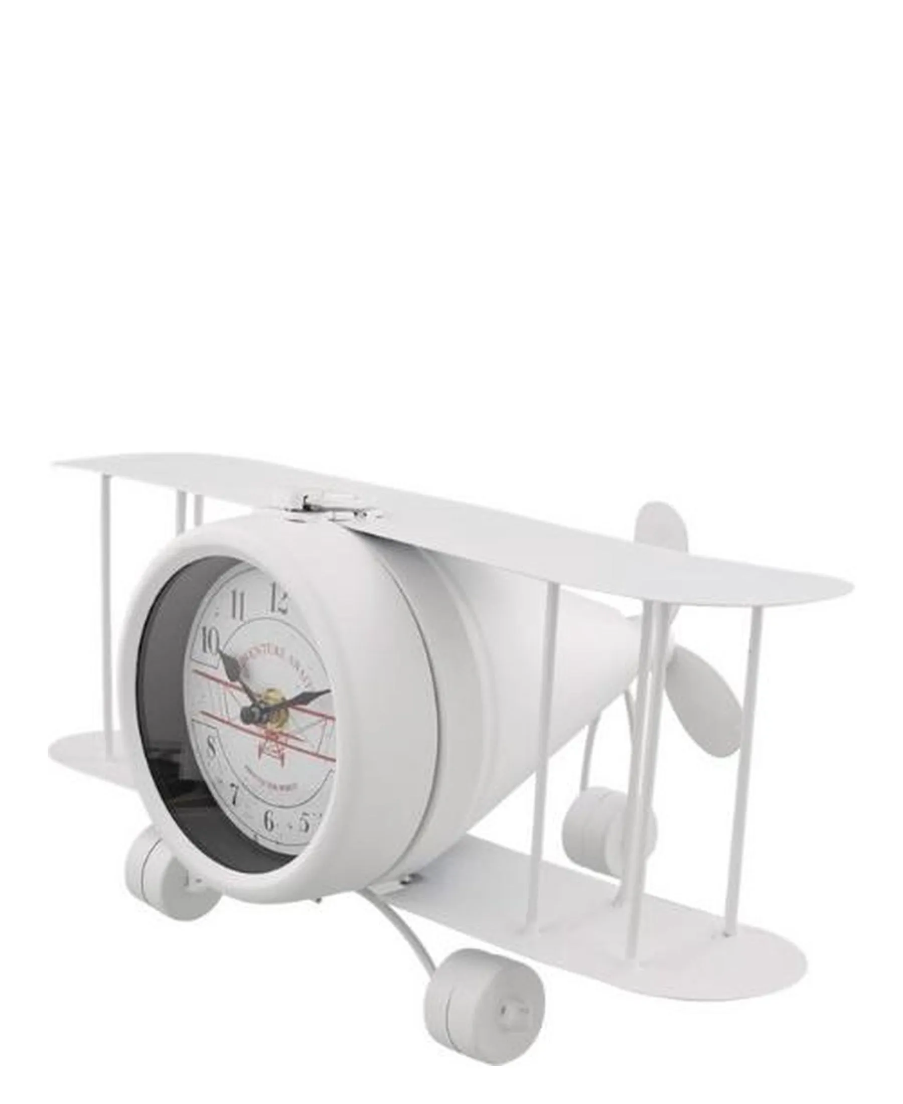 Urban Decor Retro Clock Airplane - White