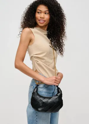 Ursula Woven Crossbody: Black