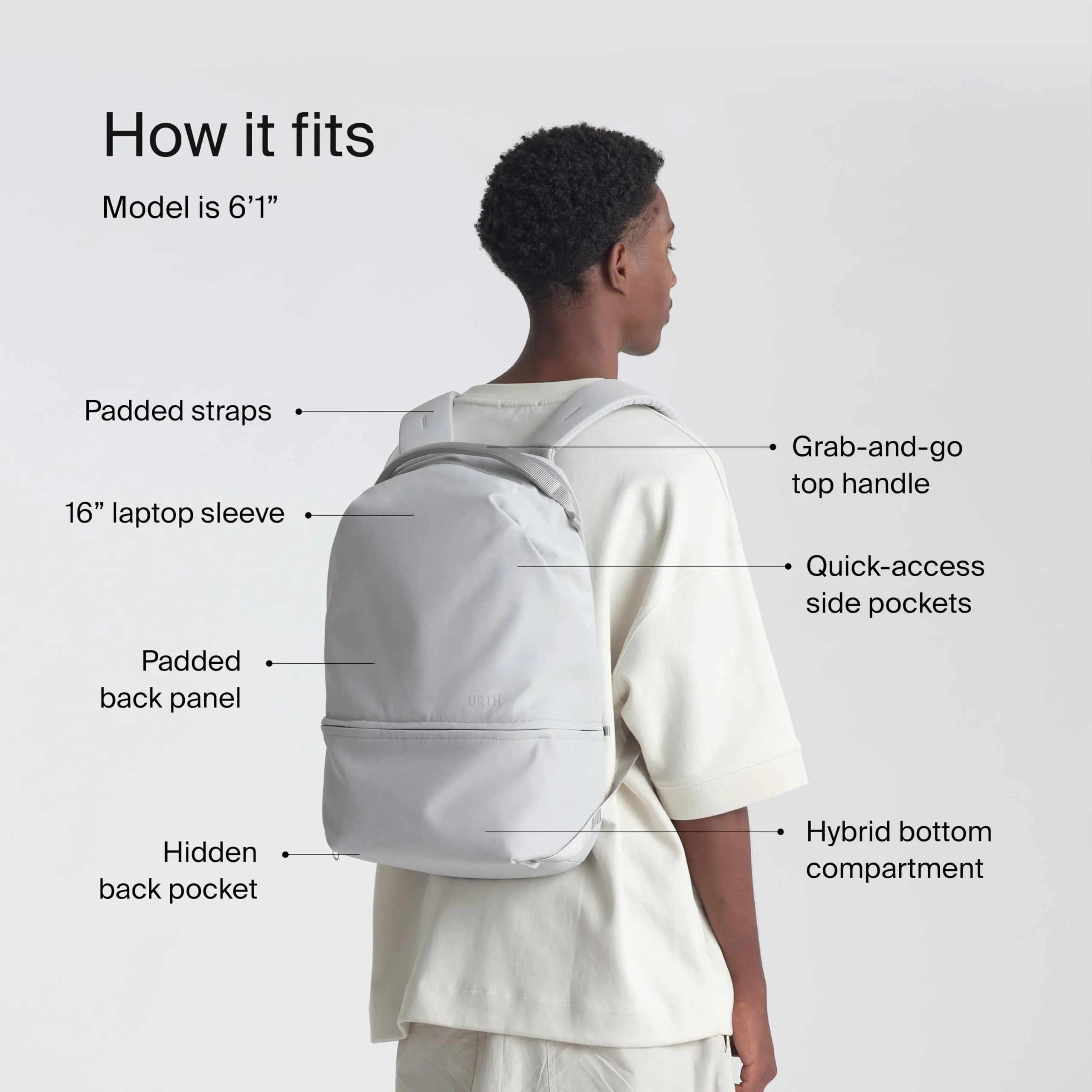 Urth Arkose 20L Backpack   Camera Insert (Ash Grey)