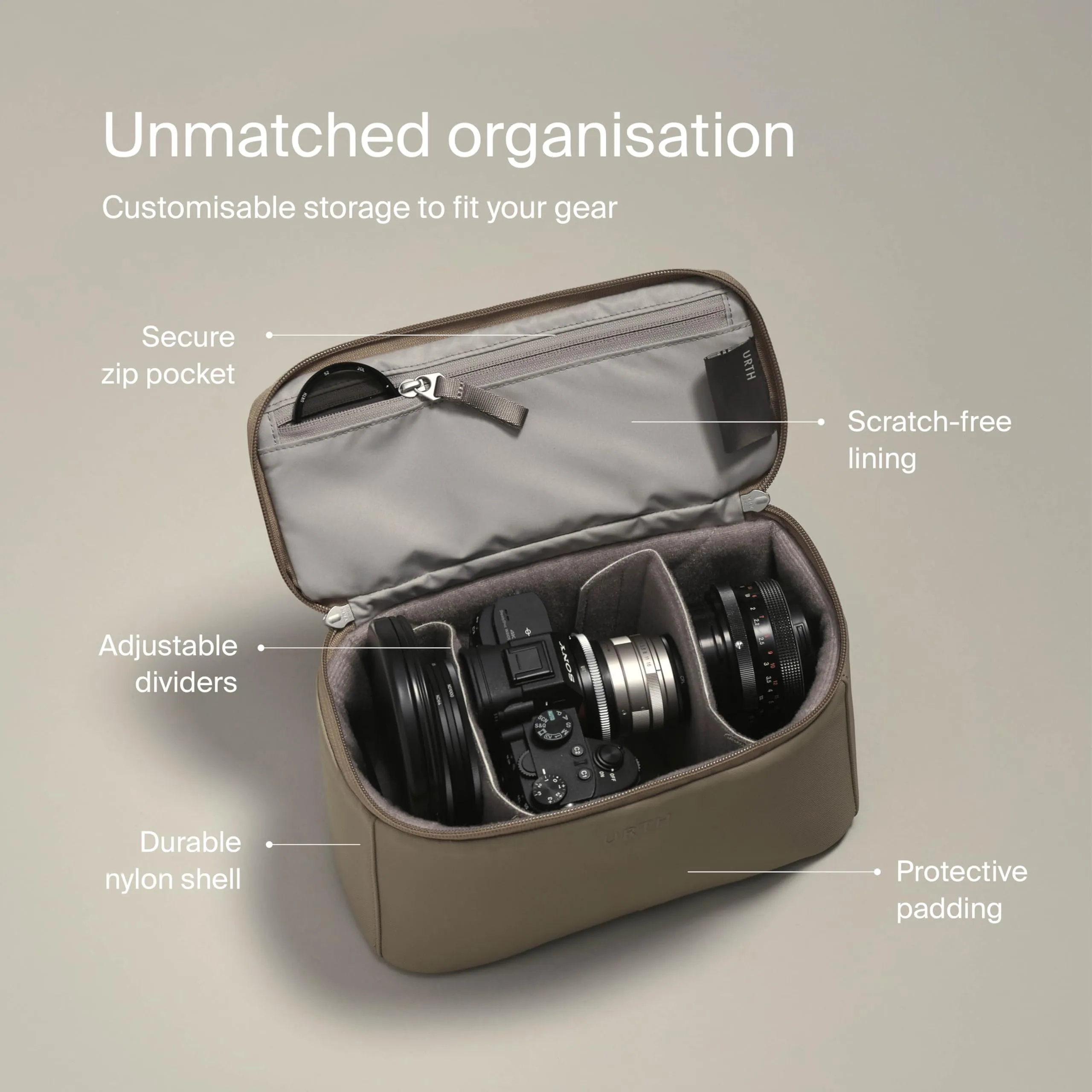 Urth Arkose 20L Backpack   Camera Insert (Ash Grey)