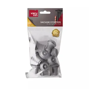 VACUUM WINE STOPPER GREY (10 PCS), BAG
