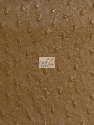 Vinyl Faux Fake Leather Pleather Embossed Premium Ostrich Fabric / Buckskin / By The Roll - 30 Yards